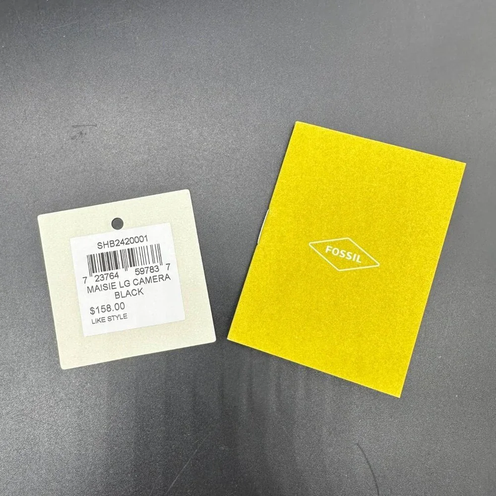 Fossil Crossbody Purse Maisie Black Leather Camera Bag Adjustable Shoulder Strap - Picture 8 of 15